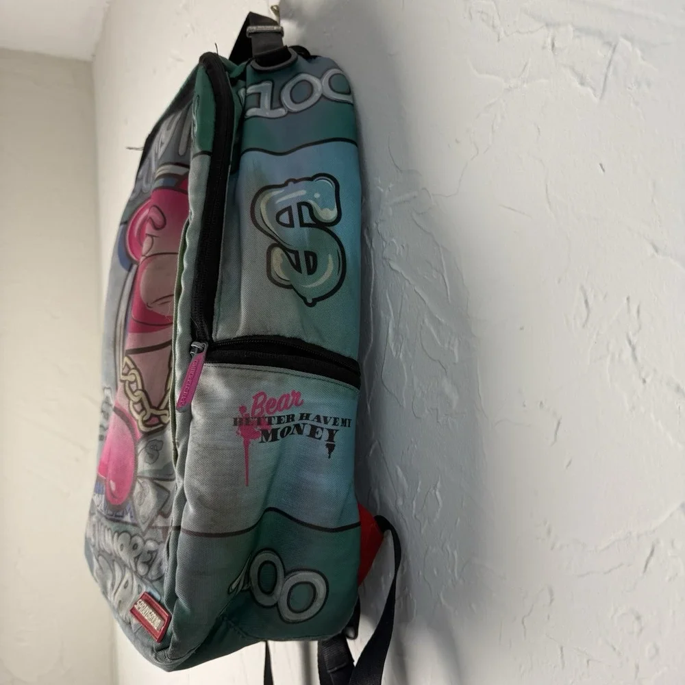 Sprayground Gummy Money Backpack Limited Edition Pink Bear Money Graphic Rare